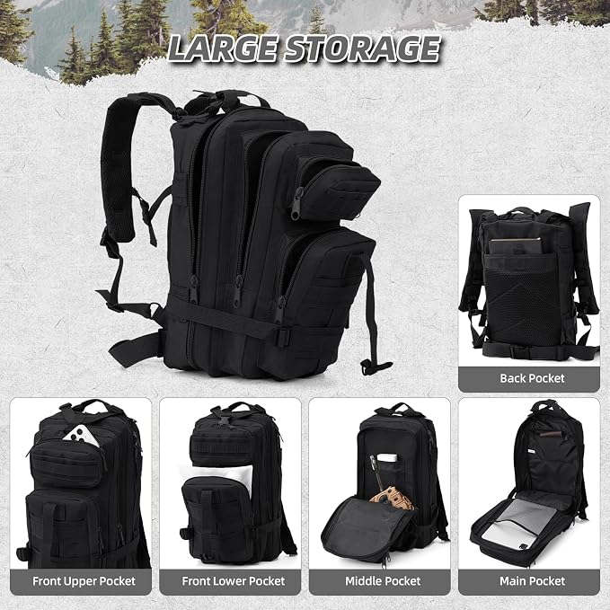 Small Military Tactical Backpack, 30L Tactical Assault Bag - Image 6