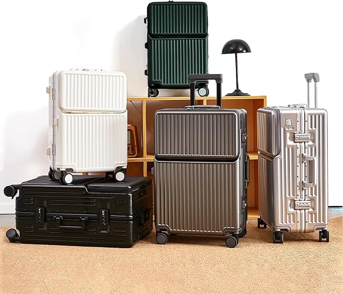 Zipperless Luggage, Polycarbonate Aluminum Hard Shell, Expandable Carry-On - Image 9