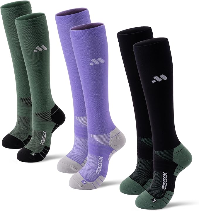 Compression Socks for Women and Men, Knee High 15-20mmHg Graduated Circulation by musesox