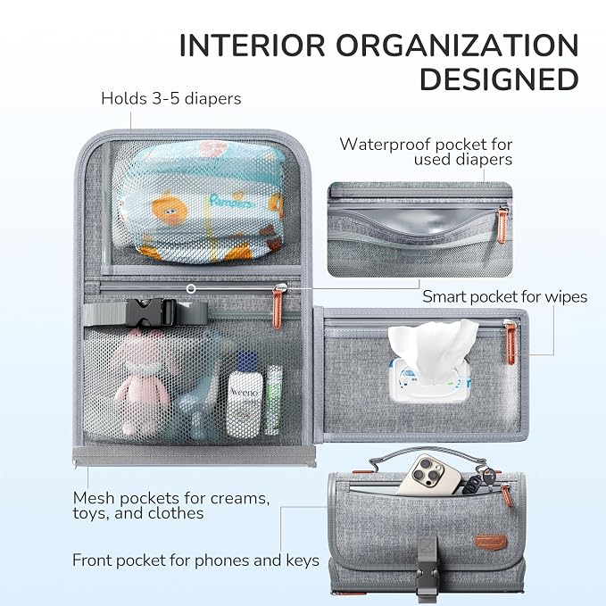 Portable Diaper Changing Pad for Baby, Detachable Travel Changing Pad - Image 5