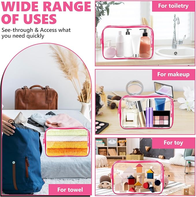 AURUZA 4 Pack Clear Toiletry Bag, Portable Travel Makeup Pouch - Image 6