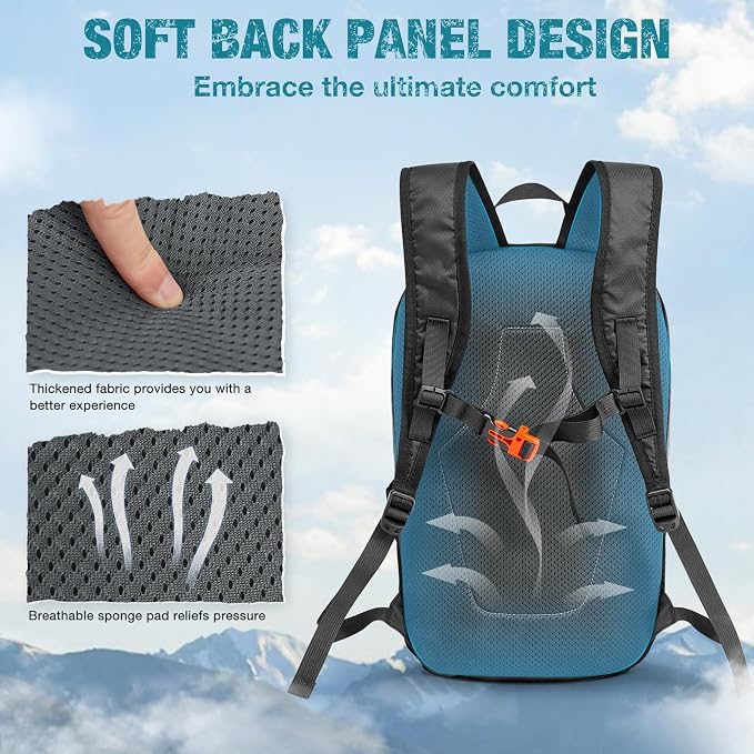G4Free Packable Hiking Backpack 20L Lightweight Foldable Travel Daypack - Image 2