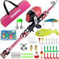 ODDSPRO Kids Fishing Pole Pink, Portable Telescopic Fishing Rod and Reel Combo by ODDSPRO