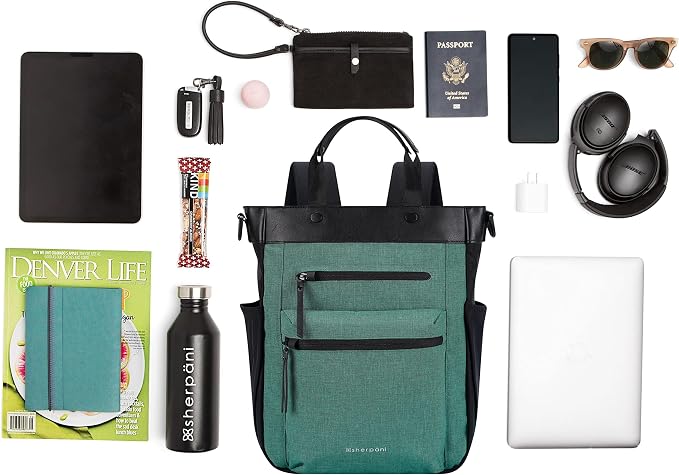 Sherpani Soleil, Anti Theft Convertible Backpack, 3 in 1 Tote Bag, Crossbody Bag - Image 7