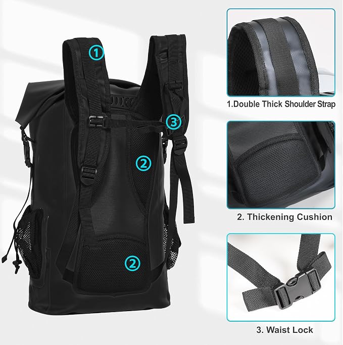 UPWELL 30L Waterproof Dry Bag Boating Backpack - Image 4