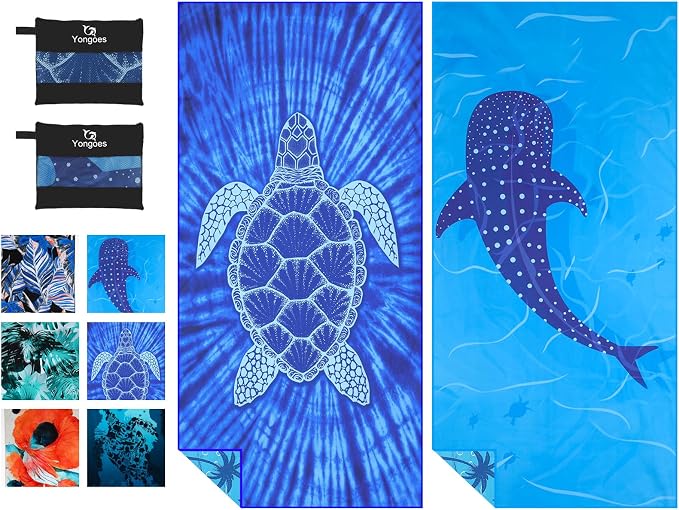 2 Pack Microfiber Lightweight Thin Beach Towel Sand Free Quick Dry Super by Yongoesbeachtowel
