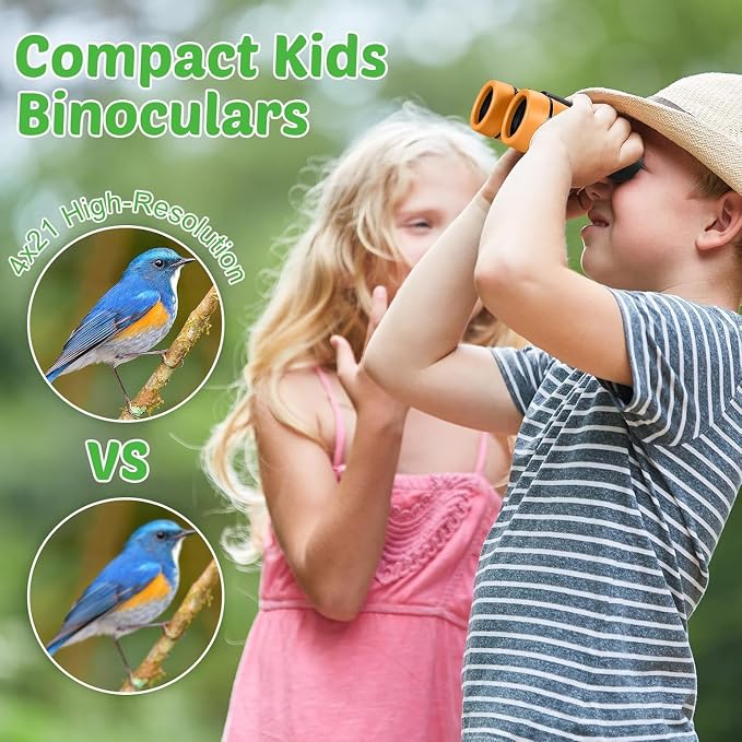 Hiboom 8 Set Kids Binoculars Bulk Shockproof Folding Children Mini Compact - Image 4