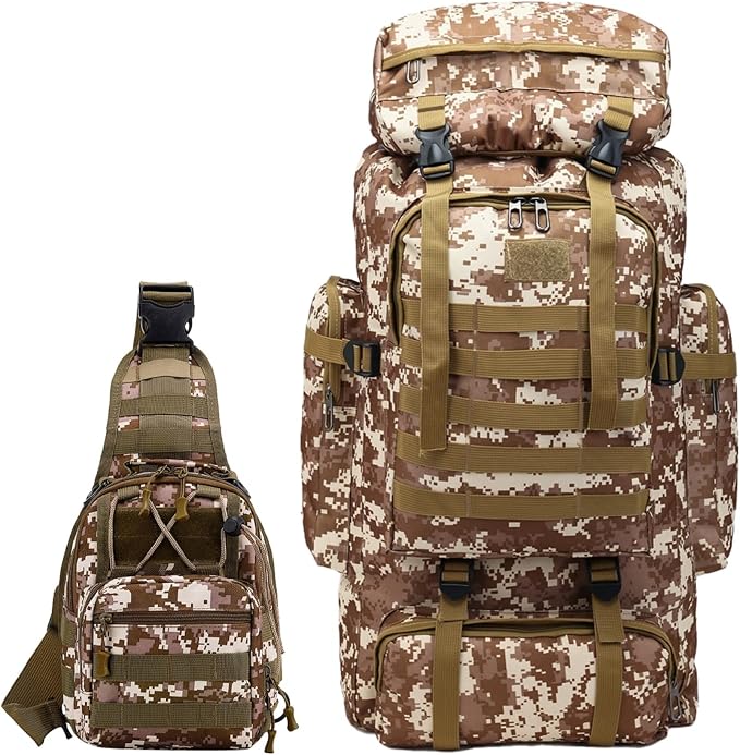 80L 2Pcs Hiking Backpack for Men by JUMAHEBackpack