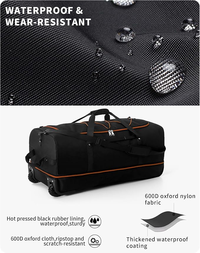 CONTAIL 32”110L Expandable 140L Rolling Duffle Bag - Image 8