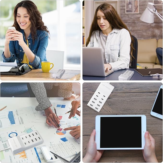 USB Charging Station, 10 Ports Family-Sized USB C Charger Block, USB Power Strip - Image 8