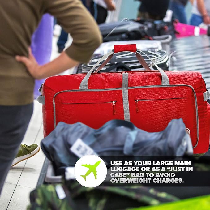 Bago Foldable Duffel Bags for Traveling Women & Men - 60L Medium Packable - Image 9