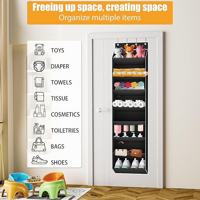Over The Door Shoe Organizer Storage Fit 16-24 Pairs Hanging Shoe Rack Organiser - Image 4