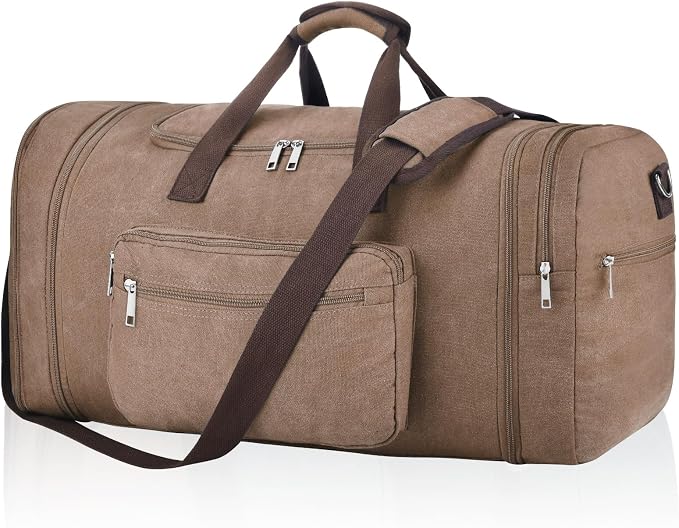 Felipe Varela 60L Duffle Bag for Men, Large Expandable Canvas Duffel Bag for by FelipeVarela