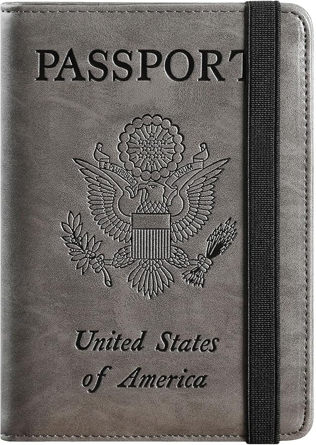 Passport Holder Cover Wallet Travel Essentials RFID Blocking Leather Card Case by PASCACOO