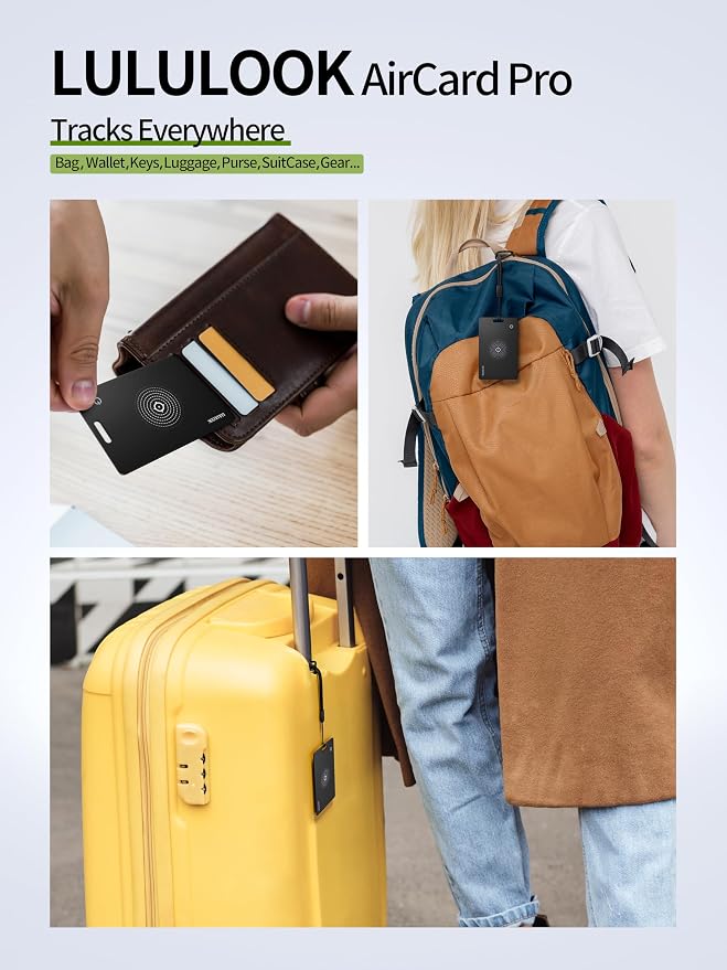 LULULOOK Wallet Tracker Card, Ultra Slim Airtag Wallet Works - Image 7