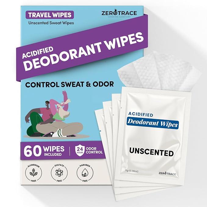 Zero Trace Travel Deodorant Wipes by ZeroTrace