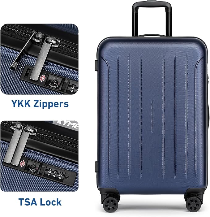 KYME Suitcase Hardshell With Double Spinner Wheels, PC+ABS TSA Lock Travel - Image 2