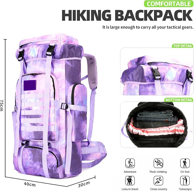 King'sGuard 70L Camping Hiking Backpack Tactical Backpack Military Molle - Image 2