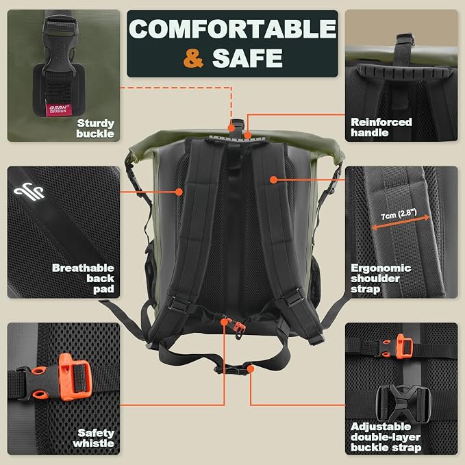 Waterproof Backpack Dry Bag 35L/55L/85L – Heavy Duty Roll-Top Hiking Backpack - Image 4