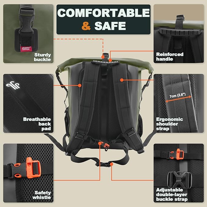 Waterproof Backpack Dry Bag 35L/55L/85L – Heavy Duty Roll-Top Hiking Backpack - Image 4