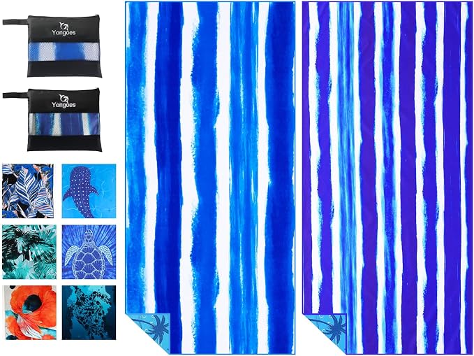 2 Pack Microfiber Lightweight Thin Beach Towel Sand Free Quick Dry Super by Yongoesbeachtowel