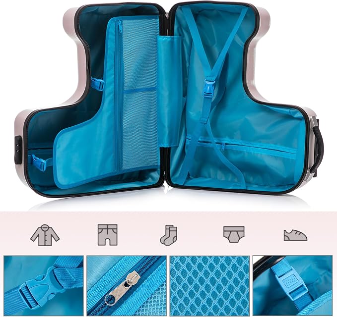 22 Inch Ride on Suitcase for Kids, Travel Luggage - Image 5