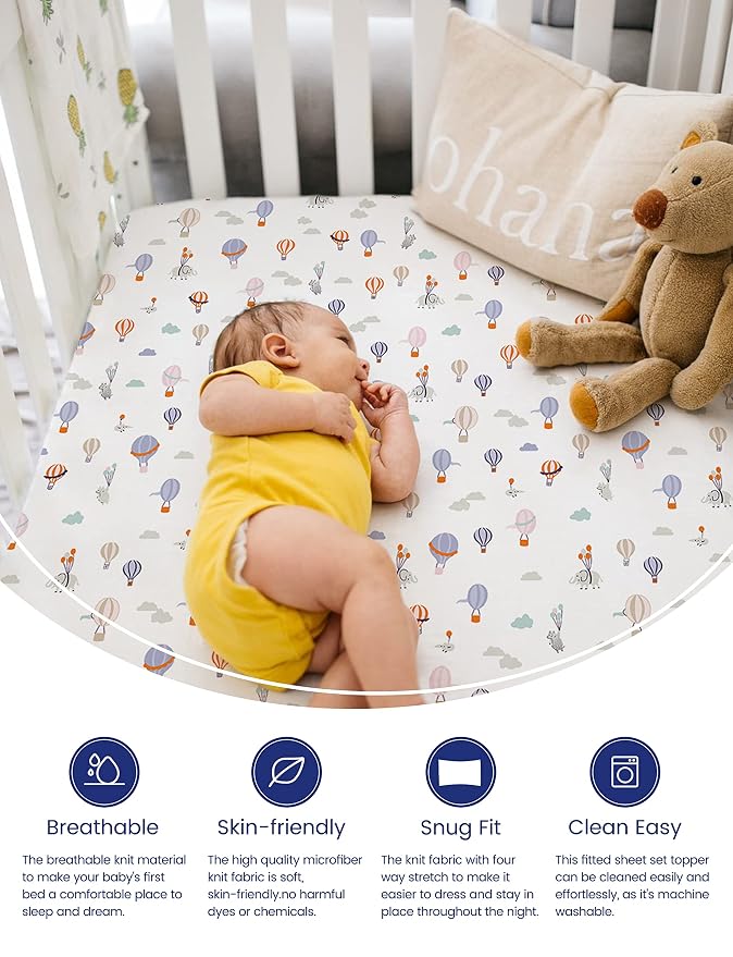 TotAha Premium Stretchy Crib Sheets-Hypoallergenic, Silky Comfort, Buttery Soft - Image 2