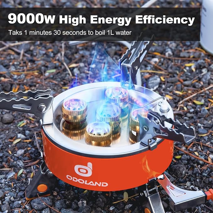 Odoland 9000W Portable Camping Stove Lightweight Camp Stove Collapsible - Image 2
