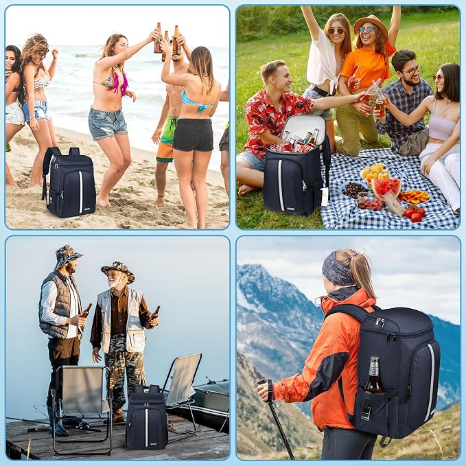 Backpack Cooler Insulated Leak Proof 35 Cans, 2 Insulated Compartments Thermal - Image 7