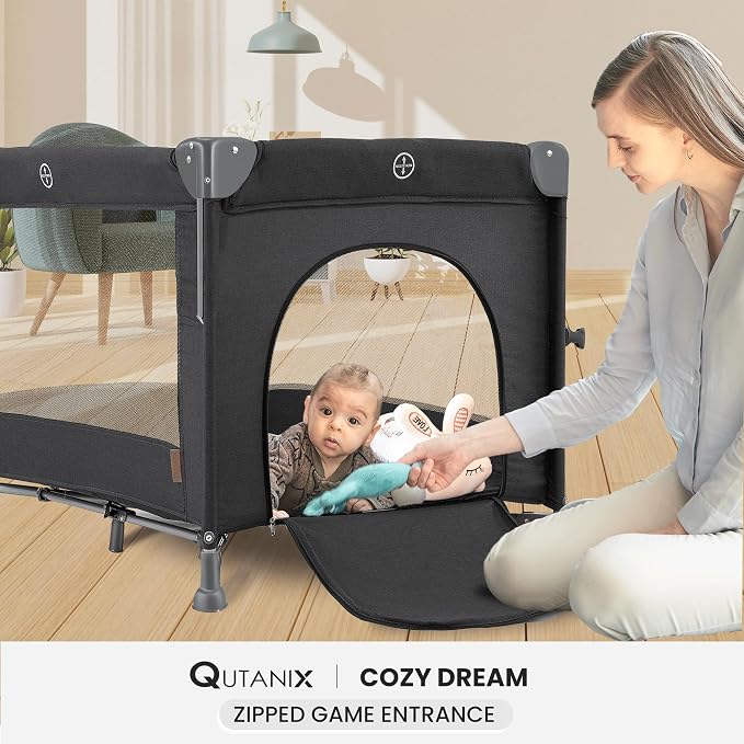 2-in-1 Pack and Play with Mattress, Baby Bassinet Bedside Sleeper, Bedside - Image 7