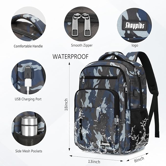 Backpack for Men Women, School Backpack for Boys Girls Teens, 15.6 Inch Laptop - Image 2