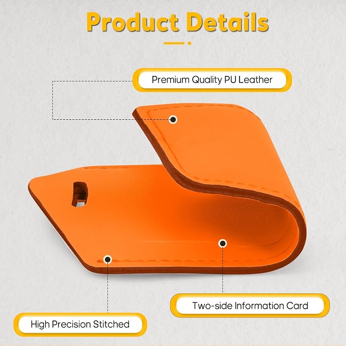 8 Pack Leather Luggage Travel Bag Tags by Travelambo - Image 5
