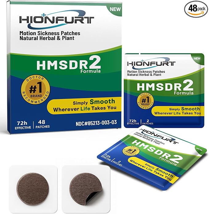 HMSDR2 48ct Motion Sickness Patches – Sea Sickness Patches by HIONFURT