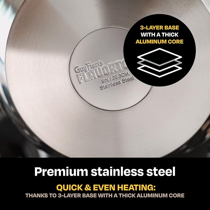 Guy Fieri's Flavortown 10-Piece Stainless Steel Cookware Set - Image 4