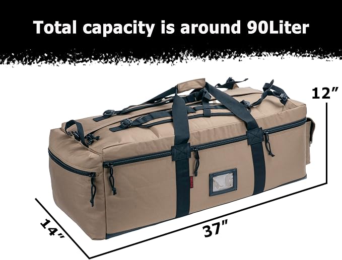Large Military Duffle Bag Tactical Gear Load Out Bag Deployment Cargo Bag - Image 2