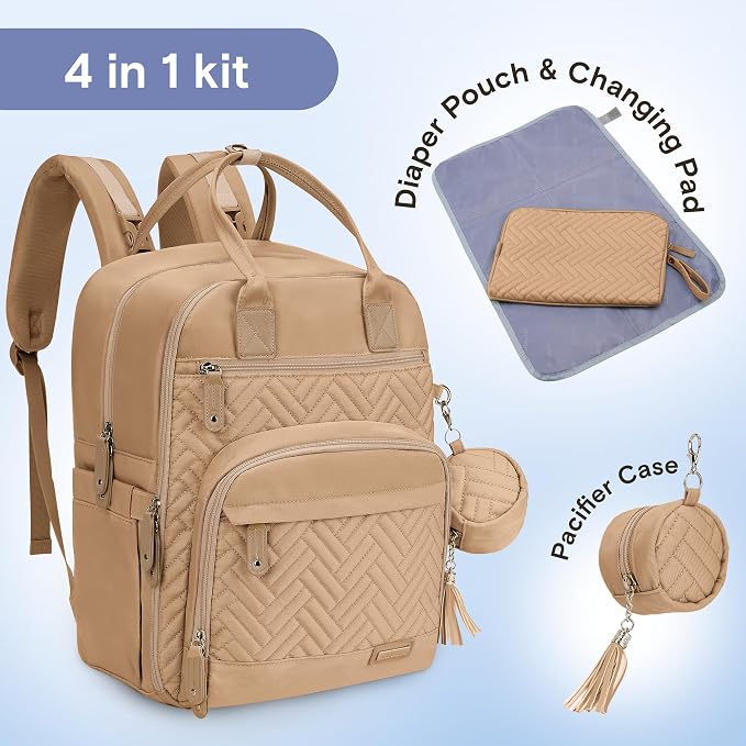 iniuniu Diaper Bag Backpack, 4 in 1 kit Large Unisex Baby Bags - Image 2