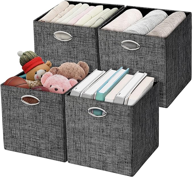 Posprica Storage Cubes, 12×12 Storage Bins, Foldable Storage Baskets Fabric by Posprica
