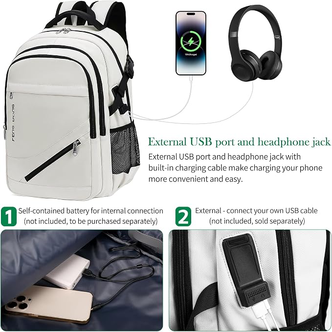 FENGDONG 17.3 inch Large Laptop Backpack Durable Waterproof Travel College - Image 5