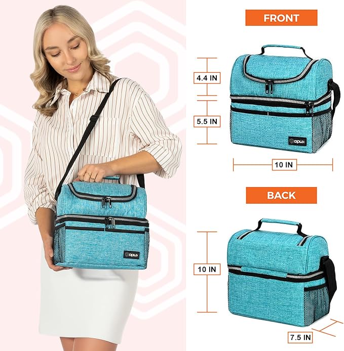 OPUX Lunch Box For Men Women, Insulated Large Lunch Bag Adult Work, Double - Image 3