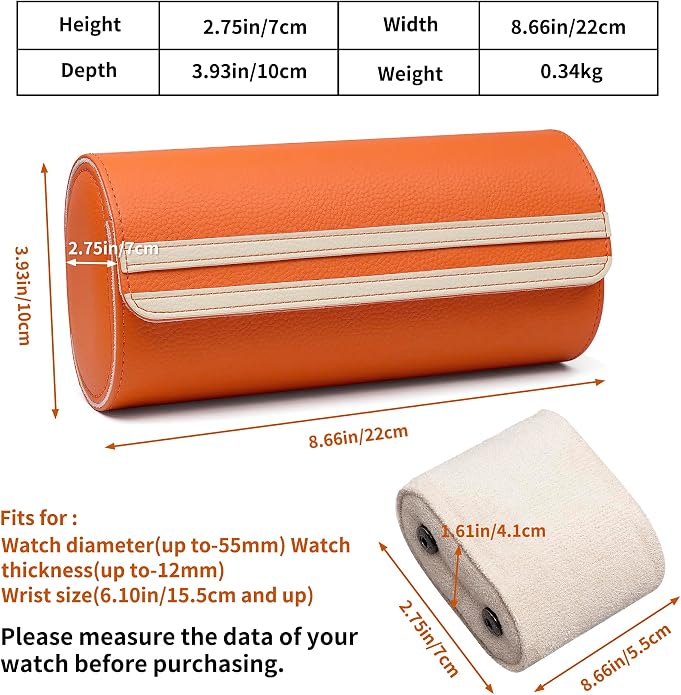 MOZSLY Watch Roll Travel Case 3 Slots Portable Box - Image 6