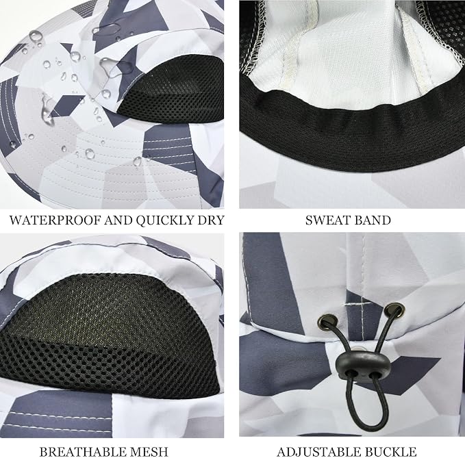 Sun Hat for Men Women with Neck Flap, UPF 50+ UV Protective Hiking Fishing Hats - Image 3