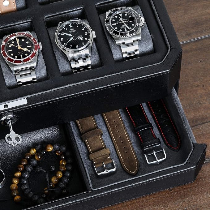 ROTHWELL 12 Slot Leather Watch Box - Image 5