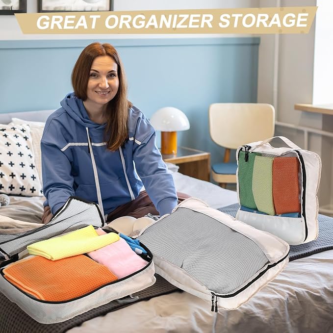 5 Pcs Packing Cubes for Suitcase Large Travel Cubes Carry on Luggage Organizer - Image 6