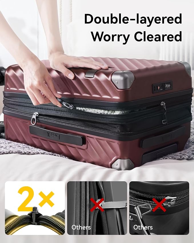 LUGGEX Luggage with Spinner Wheels, Polycarbonate Expandable Hard Shell Suitcase - Image 7