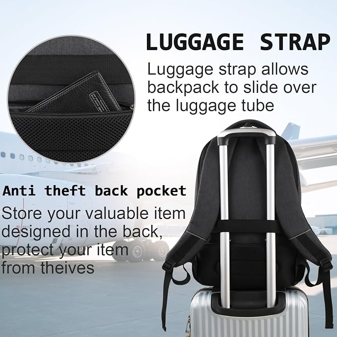 Laptop Backpack, Business Travel Anti Theft Slim Durable Laptops Backpack - Image 6
