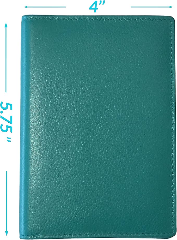 Personalized Monogrammed Teal Leather RFID Passport Wallet - Image 4