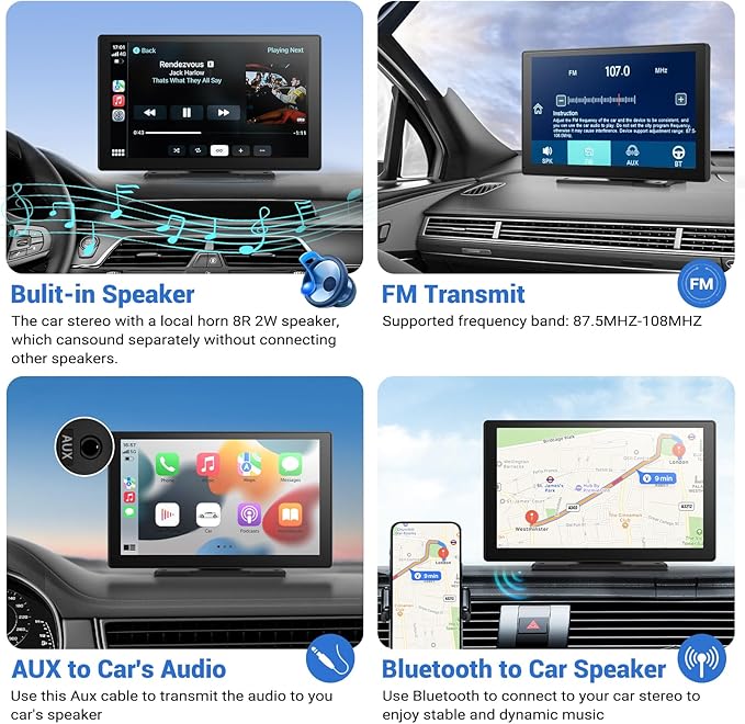 Wireless Apple Carplay Screen for Car 4K Dash Cam, - Image 4