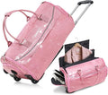 3-in-1 Rolling Garment Bags for Travel, Glitter Wheeled Carry-On Suit Luggage by Fanwoli