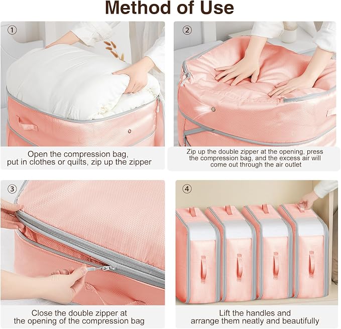 6 Pack Compression Storage Bags - 110L Large Capacity Comforter Storage Bag - Image 4