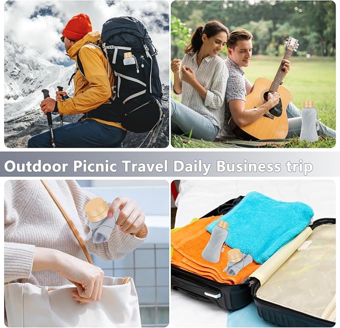 Collapsible Water Bottles 2 Pack, Leak Proof, Reuseable BPA Free Silicone - Image 7